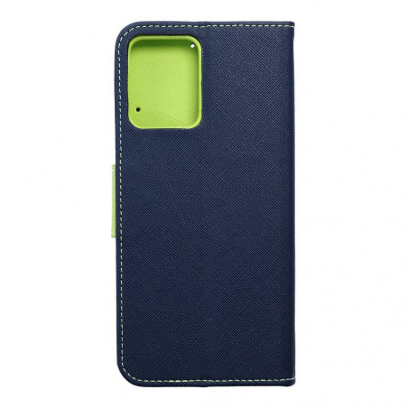 Peněženkové pouzdro Fancy Book na realme C35 Námořnická modrá / Limetkovo zelený
