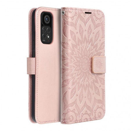Peněženkové pouzdro MEZZO Book na XIAOMI Redmi Note 11 Mandala  Růžovo-zlatý