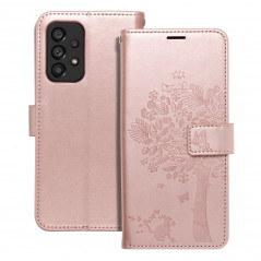 Peněženkové pouzdro MEZZO Book na Samsung Galaxy A53 5G Strom  Růžovo-zlatý