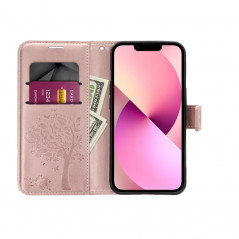 Peněženkové pouzdro MEZZO Book na Samsung Galaxy A53 5G Strom  Růžovo-zlatý