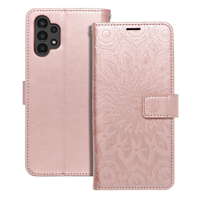 Peněženkové pouzdro MEZZO Book na Samsung Galaxy A13 LTE Mandala  Růžovo-zlatý
