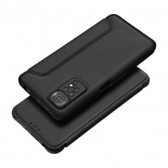 Peněženkové pouzdro Razor Book na XIAOMI Mi 11 Lite Uhlíkové vlákno, Karbonový vzor  Černý
