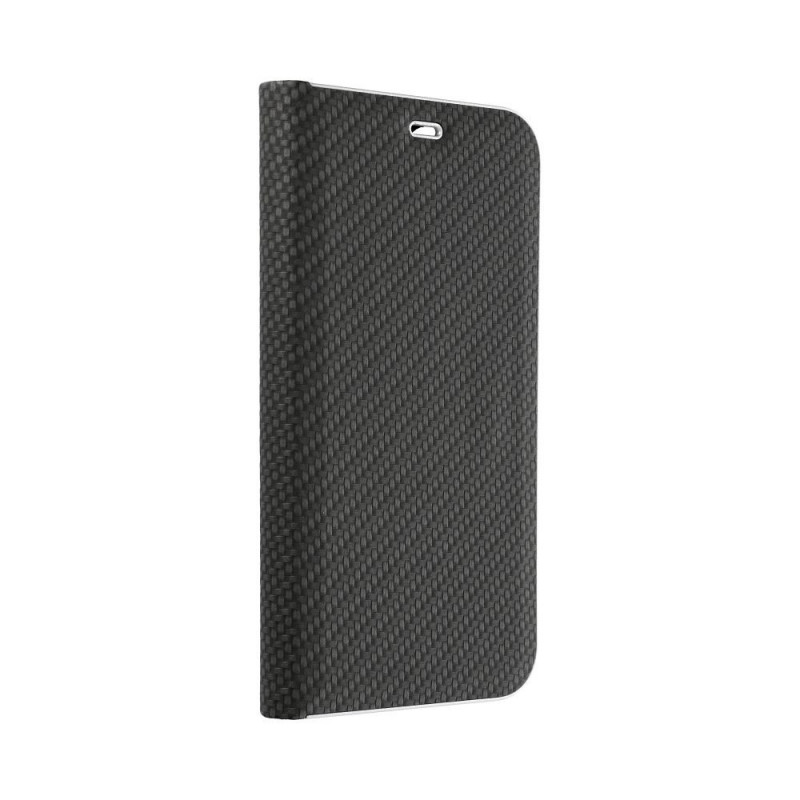 Peněženkové pouzdro LUNA Book Carbon na XIAOMI Redmi Note 11 Pro 5G Uhlíkové vlákno, Elegantní  Černý