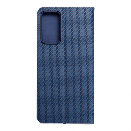 Peněženkové pouzdro LUNA Book Carbon na XIAOMI Redmi Note 11 Pro 5G Uhlíkové vlákno, Elegantní  Modrý