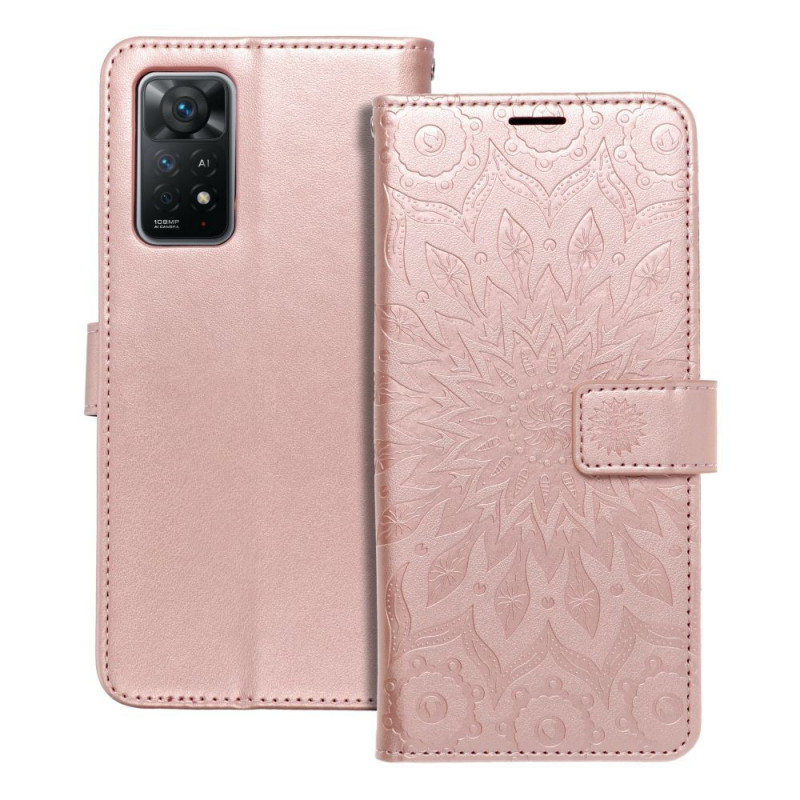 Peněženkové pouzdro MEZZO Book na XIAOMI Redmi Note 11 Pro 5G Mandala  Růžovo-zlatý