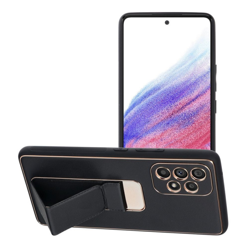 Kryt LEATHER Case Kickstand na Samsung Galaxy A53 5G Černý
