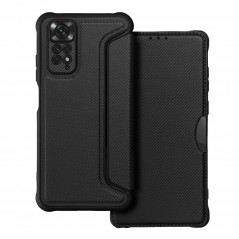 Peněženkové pouzdro Razor Book na XIAOMI Redmi Note 11 Uhlíkové vlákno, Karbonový vzor  Černý