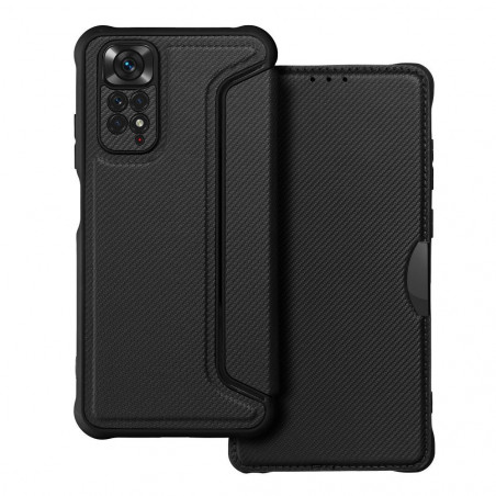 Peněženkové pouzdro Razor Book na XIAOMI Redmi Note 11 Uhlíkové vlákno, Karbonový vzor  Černý
