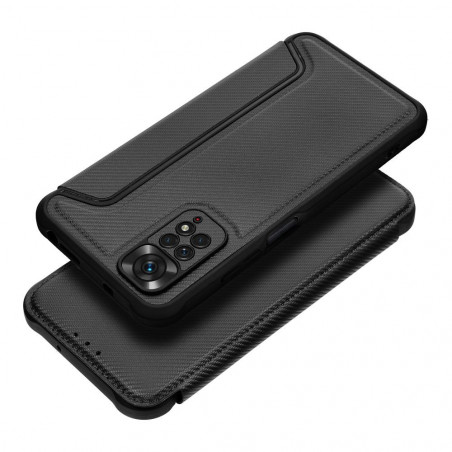 Peněženkové pouzdro Razor Book na XIAOMI Redmi Note 11 Uhlíkové vlákno, Karbonový vzor  Černý