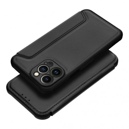 Peněženkové pouzdro Razor Book na Apple iPhone 13 Pro Max Uhlíkové vlákno, Karbonový vzor  Černý