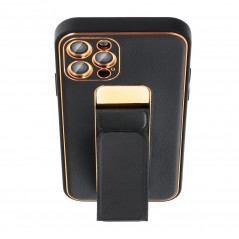 Kryt LEATHER Case Kickstand na Samsung Galaxy A13 5G Černý