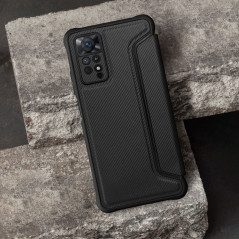 Peněženkové pouzdro Razor Book na XIAOMI Redmi 9C Uhlíkové vlákno, Karbonový vzor  Černý