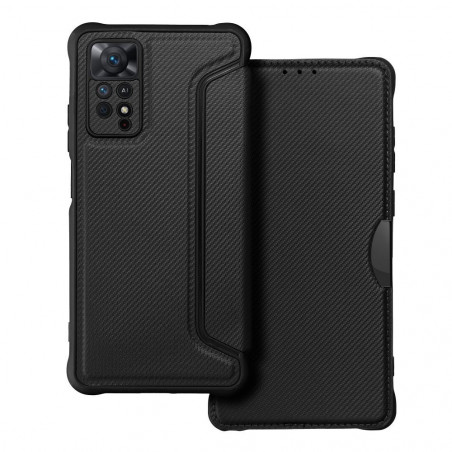 Peněženkové pouzdro Razor Book na XIAOMI Redmi Note 11 Pro 5G Uhlíkové vlákno, Karbonový vzor  Černý