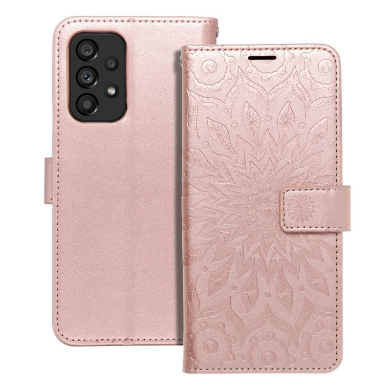 Peněženkové pouzdro MEZZO Book na Samsung Galaxy A53 5G Mandala  Růžovo-zlatý