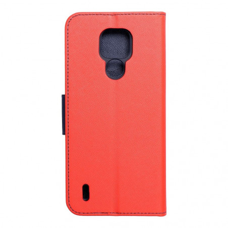 Peněženkové pouzdro Fancy Book na Motorola Moto E7 Červený / Námořnická modrá