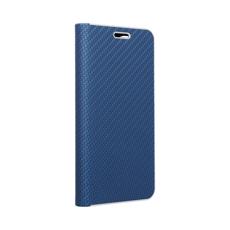 Peněženkové pouzdro LUNA Book Carbon na XIAOMI Redmi 9C NFC Uhlíkové vlákno, Elegantní  Modrý
