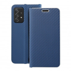 Peněženkové pouzdro LUNA Book Carbon na Samsung Galaxy A52 LTE Uhlíkové vlákno, Elegantní  Modrý