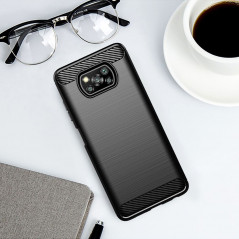 Kryt Carbon na XIAOMI Poco X3 NFC Elegantní  Černý