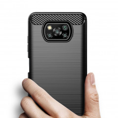 Kryt Carbon na XIAOMI Poco X3 NFC Elegantní  Černý