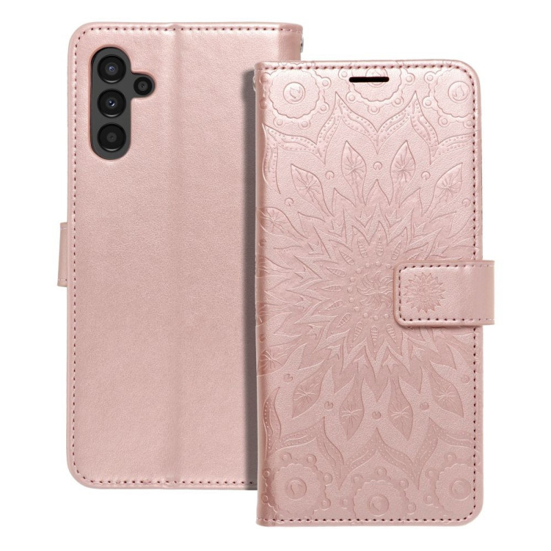 Peněženkové pouzdro MEZZO Book na Samsung Galaxy A13 5G Mandala  Růžovo-zlatý
