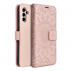 Peněženkové pouzdro MEZZO Book na Samsung Galaxy A13 5G Mandala  Růžovo-zlatý