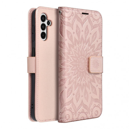 Peněženkové pouzdro MEZZO Book na Samsung Galaxy A13 5G Mandala  Růžovo-zlatý