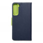 Peněženkové pouzdro Fancy Book na Samsung Galaxy S22 Plus Námořnická modrá / Limetkovo zelený