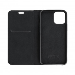 Peněženkové pouzdro LUNA Book Carbon na Apple iPhone 12 Uhlíkové vlákno, Elegantní  Černý