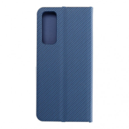 Peněženkové pouzdro LUNA Book Carbon na Huawei P Smart 2021 Uhlíkové vlákno, Elegantní  Modrý