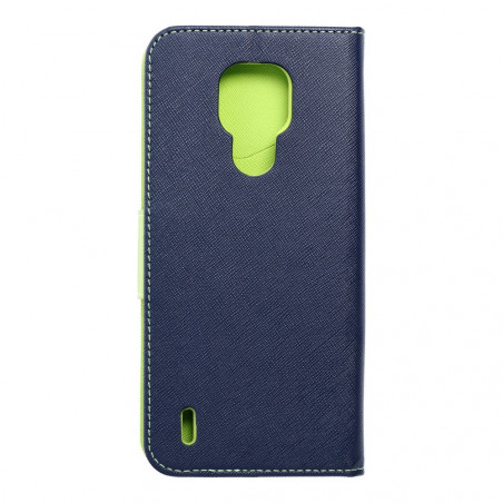 Peněženkové pouzdro Fancy Book na Motorola Moto E7 Námořnická modrá / Limetkovo zelený
