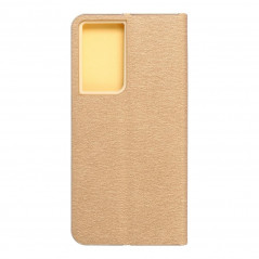 Peněženkové pouzdro LUNA Book Gold na Samsung Galaxy S21 Ultra 5G Elegantní  Zlatý