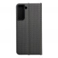 Peněženkové pouzdro LUNA Book Carbon na Samsung Galaxy S21 FE 5G Uhlíkové vlákno, Elegantní  Černý