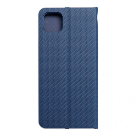 Peněženkové pouzdro LUNA Book Carbon na Samsung Galaxy A22 5G Uhlíkové vlákno, Elegantní  Modrý
