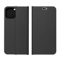 Peněženkové pouzdro LUNA Book Carbon na Apple iPhone 13 Pro Max Uhlíkové vlákno, Elegantní  Černý