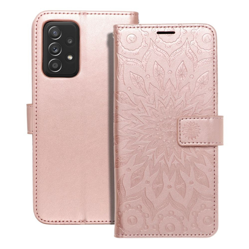 Peněženkové pouzdro MEZZO Book na Samsung Galaxy A52s 5G Mandala  Růžovo-zlatý