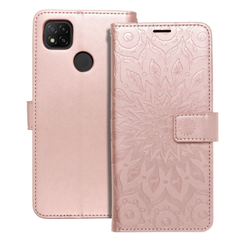 Peněženkové pouzdro MEZZO Book na XIAOMI Redmi 9I Mandala  Růžovo-zlatý
