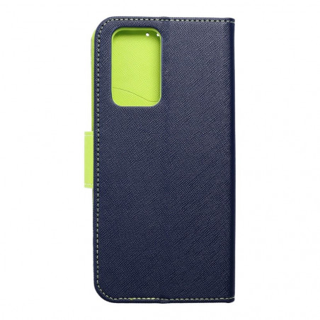 Peněženkové pouzdro Fancy Book na XIAOMI Redmi Note 10 Pro Max Námořnická modrá / Limetkovo zelený