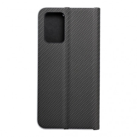 Peněženkové pouzdro LUNA Book Carbon na XIAOMI Redmi 10 5G Uhlíkové vlákno, Elegantní  Černý
