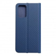 Peněženkové pouzdro LUNA Book Carbon na XIAOMI Redmi 10 2022 Uhlíkové vlákno, Elegantní  Modrý