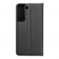 Peněženkové pouzdro LUNA Book Carbon na Samsung Galaxy S22 Uhlíkové vlákno, Elegantní  Černý