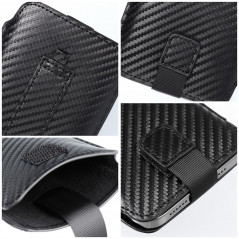 Univerzální pouzdro Pocket Carbon na XIAOMI Redmi 9C NFC Karbonový vzor  Černý 