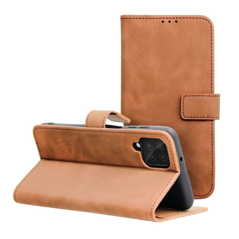 Peněženkové pouzdro TENDER Book na Samsung Galaxy A12 Hnědý