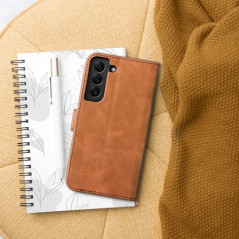 Peněženkové pouzdro TENDER Book na Samsung Galaxy A12 Hnědý