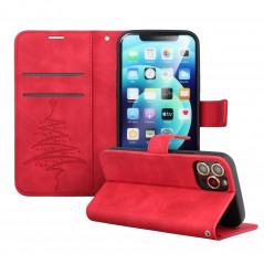 Peněženkové pouzdro MEZZO Book na Apple iPhone 13 mini Strom  Červený