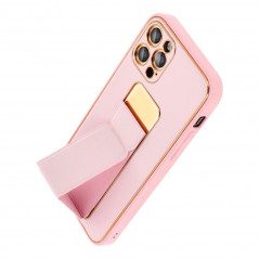 Kryt LEATHER Case Kickstand na Samsung Galaxy S20 FE Růžový