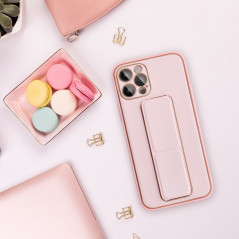 Kryt LEATHER Case Kickstand na Samsung Galaxy S20 FE Růžový