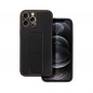 Kryt LEATHER Case Kickstand na Apple iPhone 12 Pro Max Černý