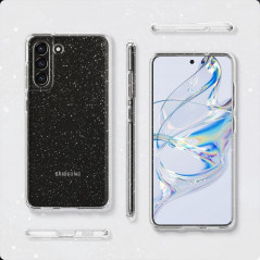 Kryt Spigen Liquid Crystal na Samsung Galaxy S21 FE 5G Křišťálově čistý  Třpytivý krystal