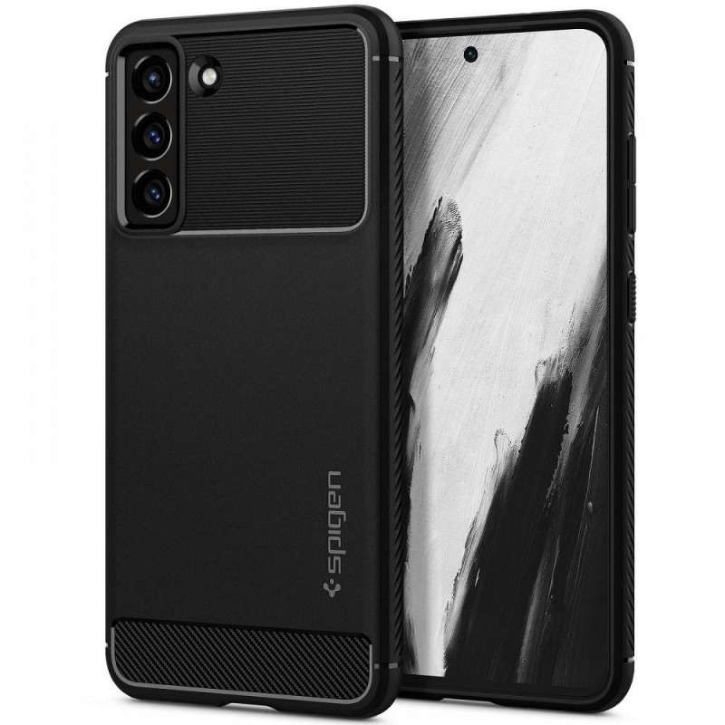 Kryt Spigen Armor na Samsung Galaxy S21 FE 5G Uhlíkové vlákno, Elegantní  Černý