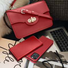 Peněženkové pouzdro Leather case SMART PRO na XIAOMI 11T PRO Elegantní  Vinově červený